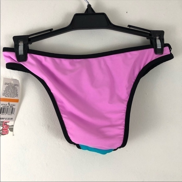 Bikini Lab Pink Geometric Hipster Bikini Bottom S - Picture 4 of 8